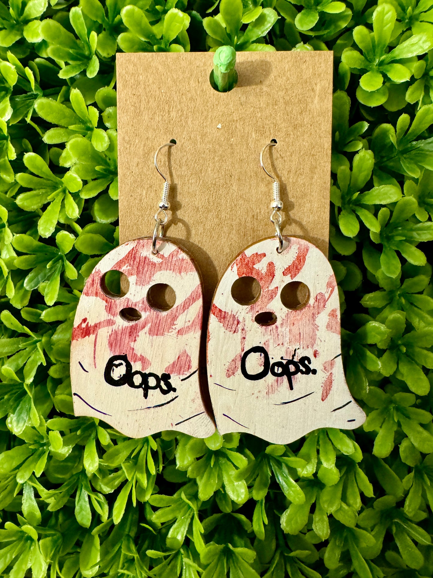 Hand Painted Ghost Earrings
