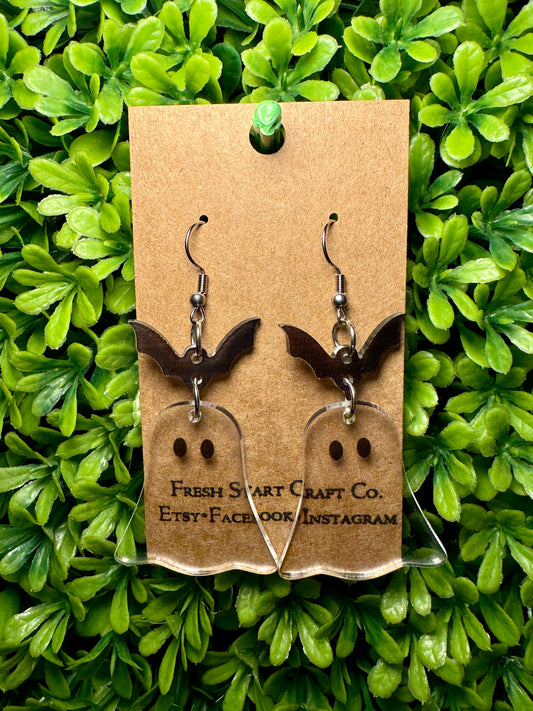 Cutsey Clear Acrylic Ghost Earrings