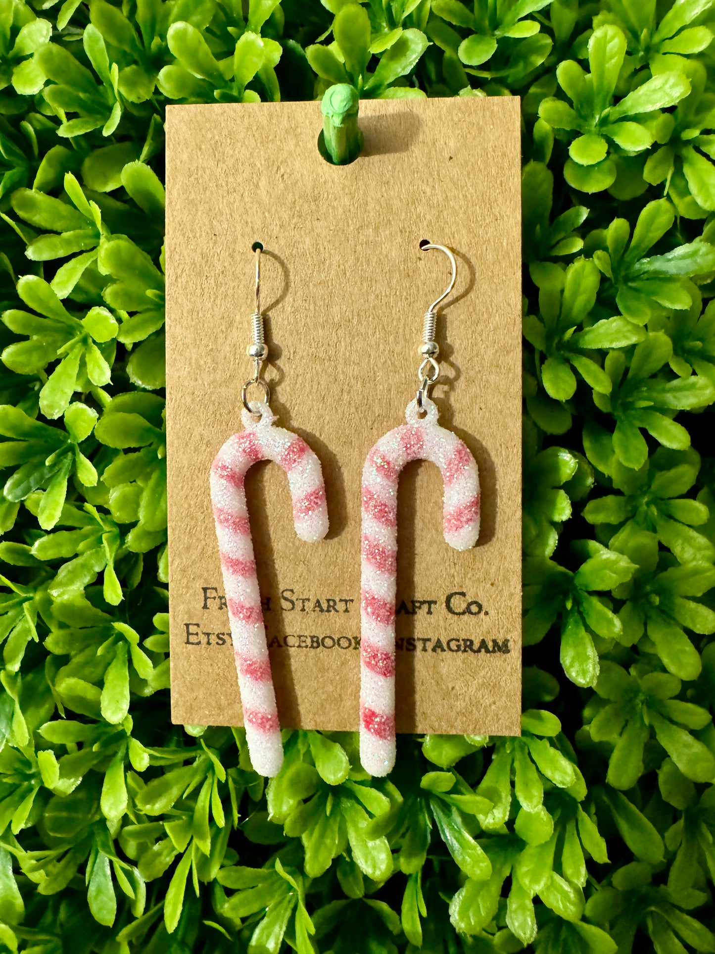 Upcycled Candy Cane Earrings